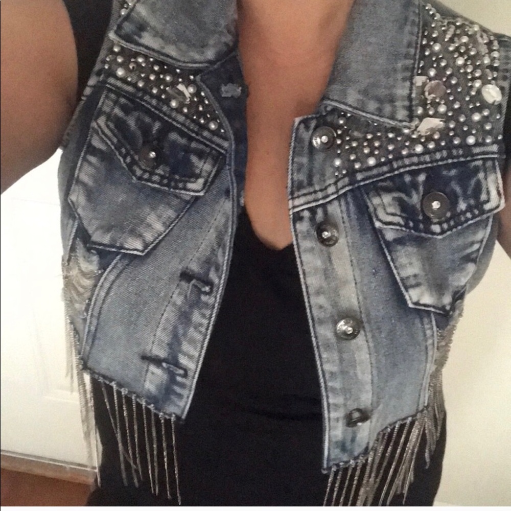 Size Small Bedazzled Denim Vest